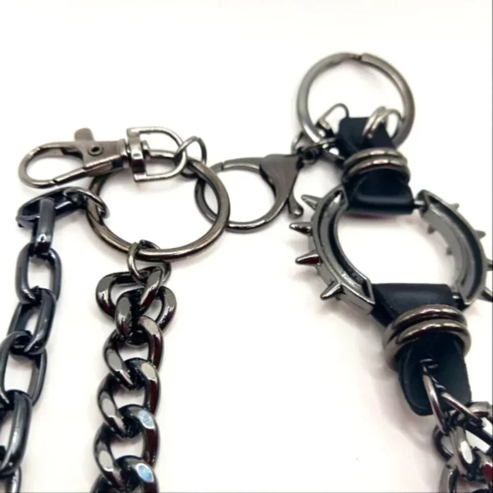 Mens Heavy Black Metal Pants or Wallet Chain Double Layer 22 inches